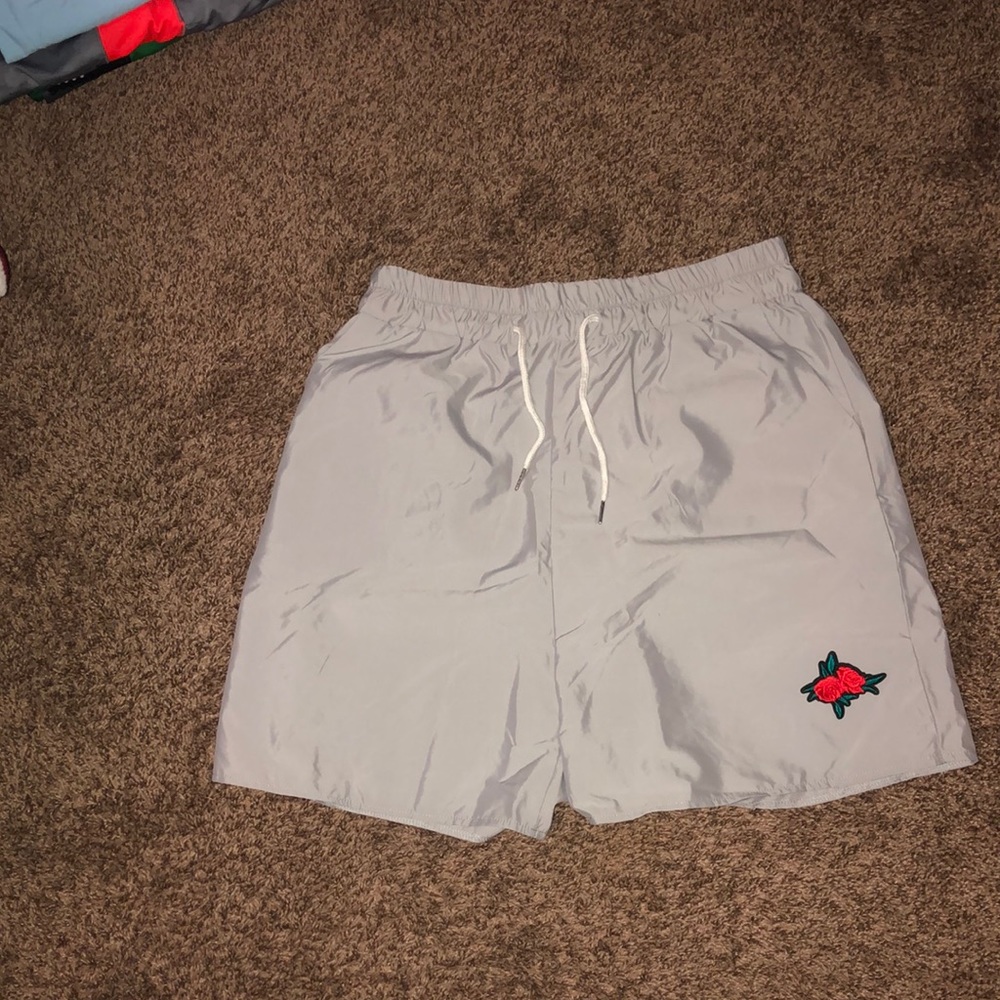 Grey polyester shorts